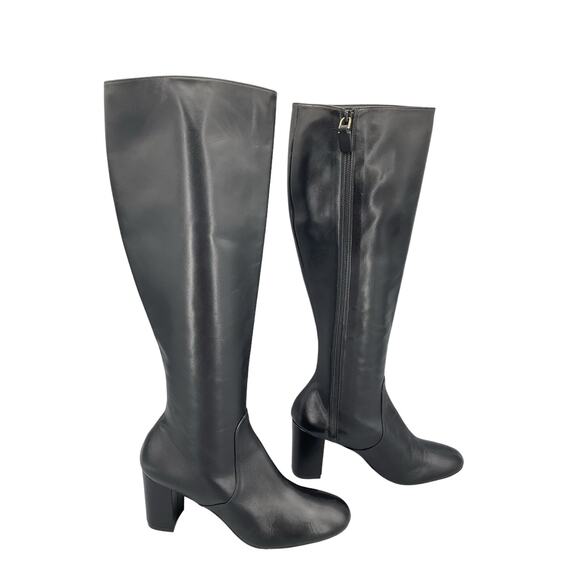 NEW Stuart Weitzman Leather Knee High Boots Black Size 6B - Picture 1 of 10